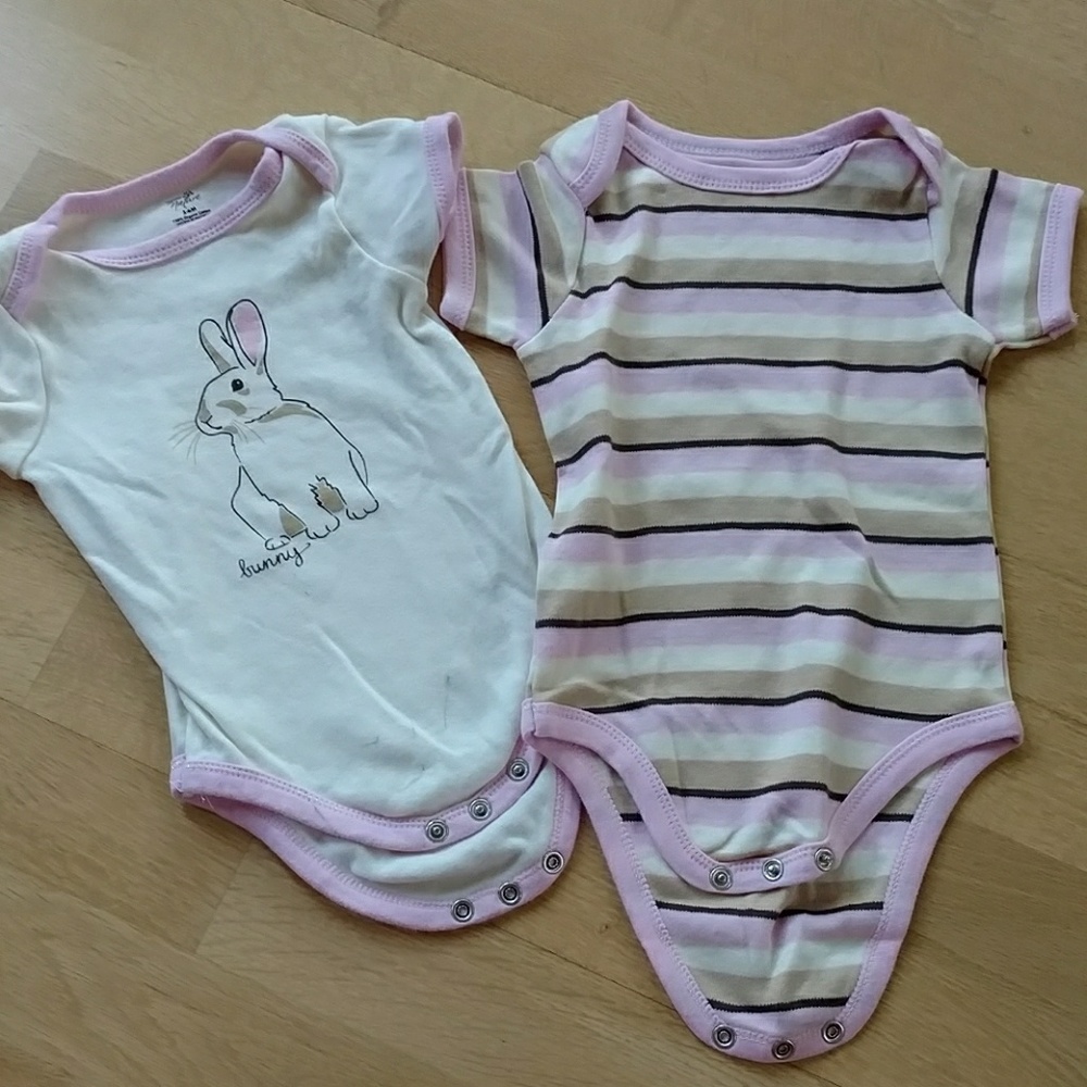 Pink and cream onesie 2 pack